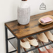 Shoe Rack – Steel – Rustic Brown and Black – 6-Tier Mesh Shelves for 15 Pairs