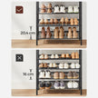 5-Tier Steel Shoe Rack – Rustic Brown & Black – Space-Saving Design with Mesh Shelves and Wide Top Storage