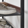 5-Tier Steel Shoe Rack – Rustic Brown & Black – Space-Saving Design with Mesh Shelves and Wide Top Storage
