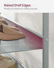 5-Tier Shoe Rack – Steel – Charcoal Grey and Metallic Silver – Space-Saving Design with Mesh Shelves and Wide Top Storage