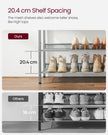 5-Tier Shoe Rack – Steel – Charcoal Grey and Metallic Silver – Space-Saving Design with Mesh Shelves and Wide Top Storage
