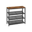 4-Tier Metal Shoe Rack – Steel – Expandable – Adjustable Mesh Shelves