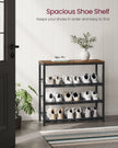 4-Tier Metal Shoe Rack – Steel – Expandable – Adjustable Mesh Shelves