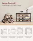 4-Tier Shoe Rack – Steel Frame with Fabric Shelves – Rustic Brown and Black – Space-Saving Shoe Storage for 15-18 Pairs