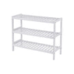Shoe Rack – Bamboo – White – 3 Levels for 12 Pairs of Shoes