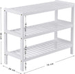 Shoe Rack – Bamboo – White – 3 Levels for 12 Pairs of Shoes