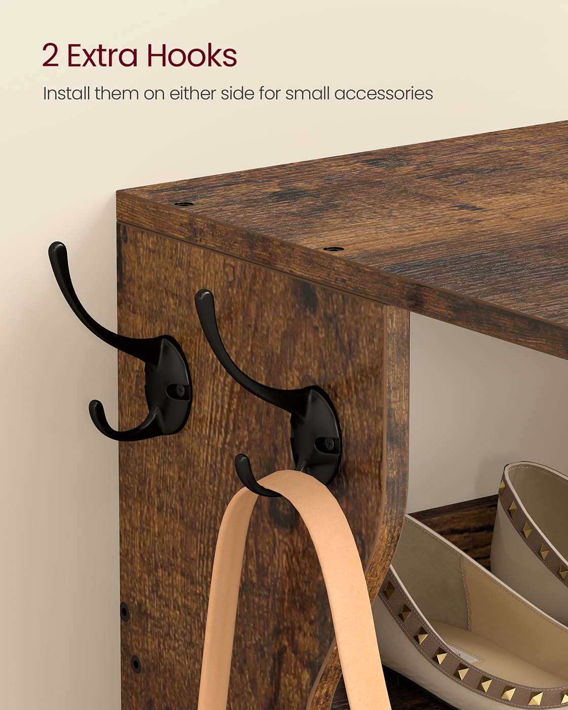Slim Shoe Rack – Wood – Rustic Brown – 7-Tier Design for Small Spaces