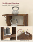 Slim Shoe Rack – Wood – Rustic Brown – 7-Tier Design for Small Spaces