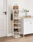 Shoe Rack – Engineered Wood – Neutral Color – 6-Tier Narrow Design for Small Spaces