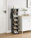 Slim Shoe Rack – Metal – Black – 6-Tier Storage for Small Spaces