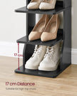 Slim Shoe Rack – Metal – Black – 6-Tier Storage for Small Spaces