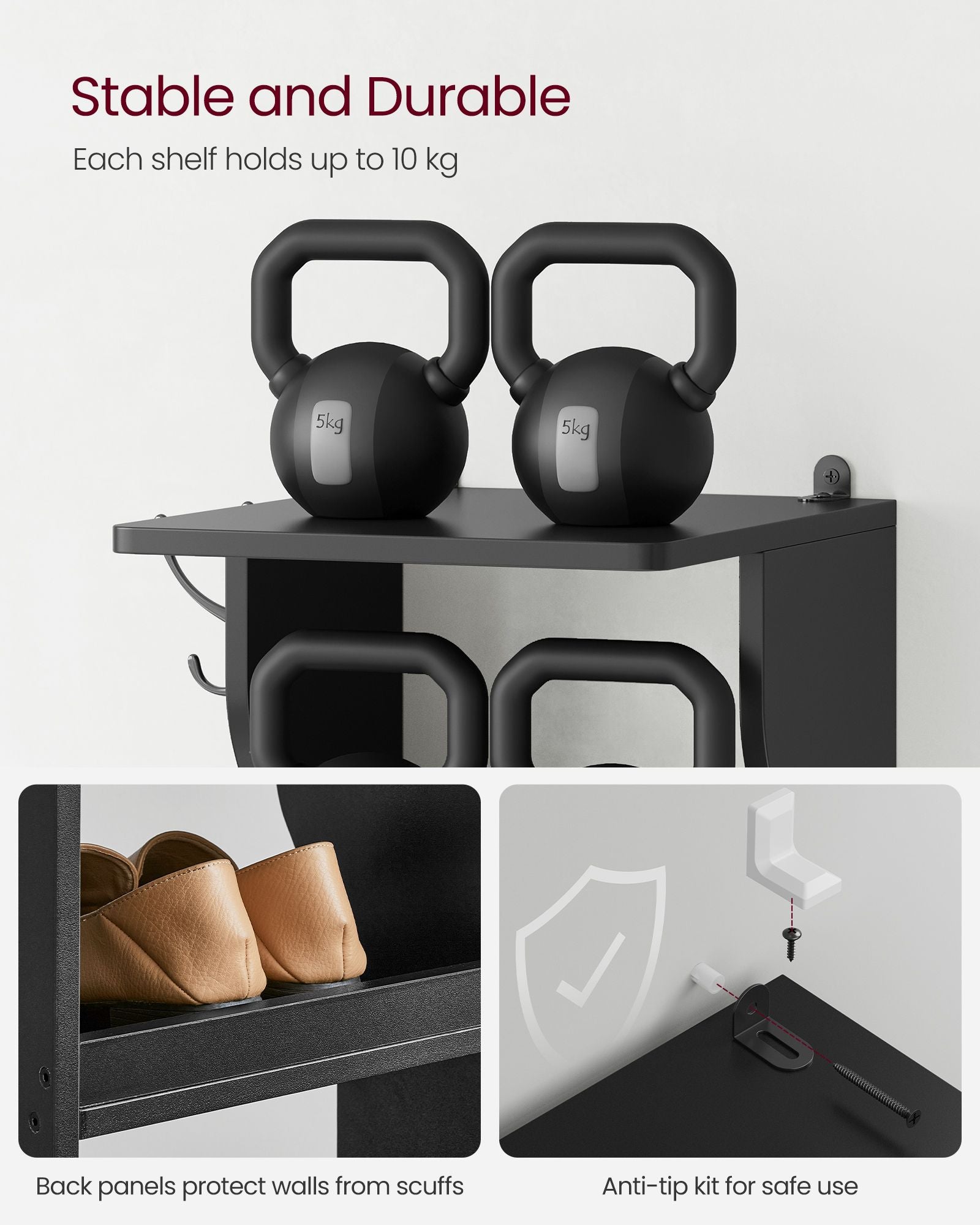 Slim Shoe Rack – Metal – Black – 6-Tier Storage for Small Spaces