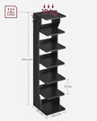 Slim Shoe Rack – Metal – Black – 6-Tier Storage for Small Spaces