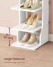 Slim Shoe Rack – Wood – Natural – 6-Tier Narrow Storage Organiser for Small Spaces