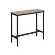 Narrow Rectangular Bar Table – Steel Frame – Greige and Black – Easy Assembly, Industrial Design