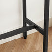 Narrow Rectangular Bar Table – Steel Frame – Greige and Black – Easy Assembly, Industrial Design