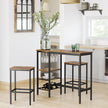 Dining Table – Engineered Wood – Rustic Brown and Black – Includes Wine Glass Holder and Bottle Rack