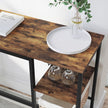 Dining Table – Engineered Wood – Rustic Brown and Black – Includes Wine Glass Holder and Bottle Rack