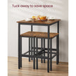 Dining Table and Chairs Set – Wood and Metal – Rustic Brown and Black – Compact Design