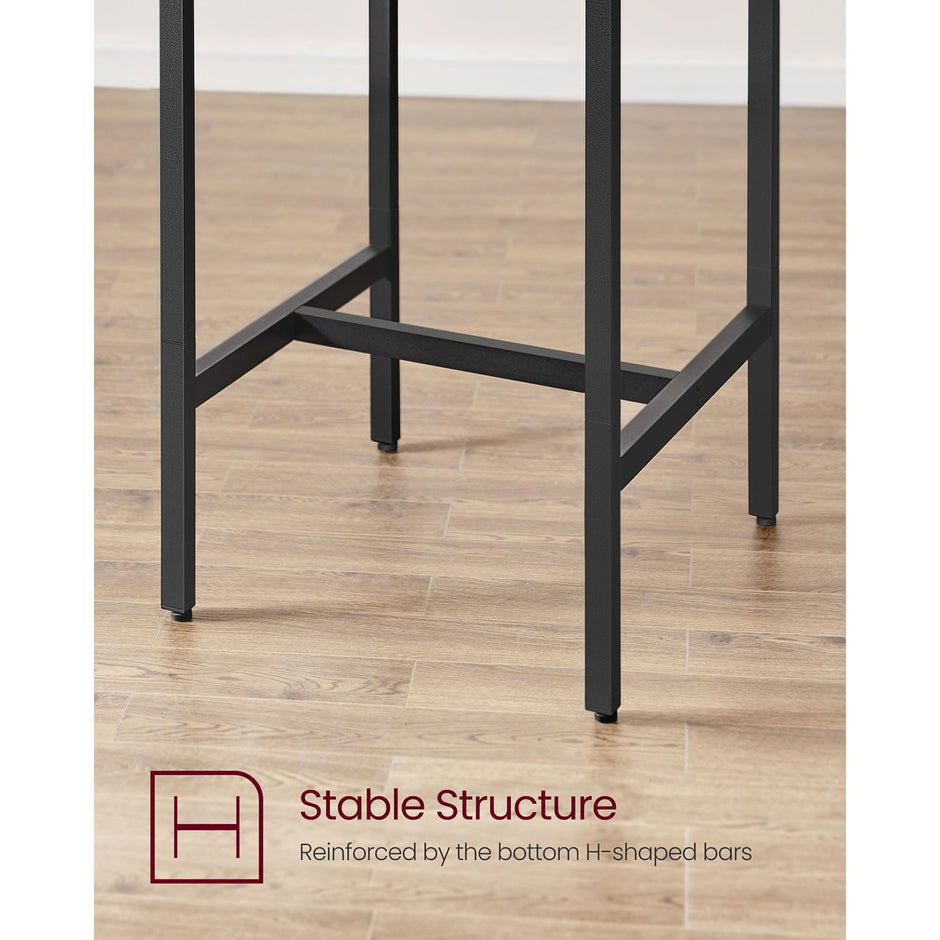 Dining Table and Chairs Set – Wood and Metal – Rustic Brown and Black – Compact Design