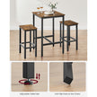 Dining Table and Chairs Set – Wood and Metal – Rustic Brown and Black – Compact Design