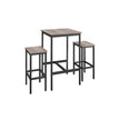 Dining Table and Chairs Set – Wood and Metal – Rustic Brown and Black – Compact Design