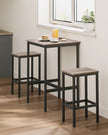 Bar Table and Stools Set – Wood – Heather Greige and Ink Black – Industrial Style