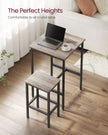 Bar Table and Stools Set – Wood – Heather Greige and Ink Black – Industrial Style