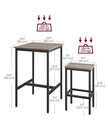 Bar Table and Stools Set – Wood – Heather Greige and Ink Black – Industrial Style
