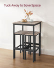 Bar Table and Stools Set – Wood – Heather Greige and Ink Black – Industrial Style