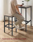 Bar Table and Stools Set – Wood – Heather Greige and Ink Black – Industrial Style