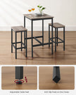 Bar Table and Stools Set – Wood – Heather Greige and Ink Black – Industrial Style