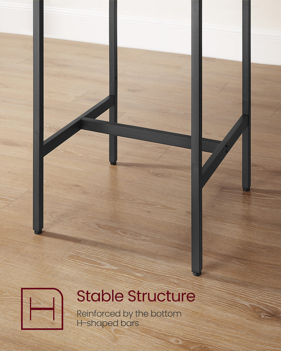 Bar Table and Stools Set – Wooden – Ebony Black and Ink Black – Compact Design for Dining Room and Kitchen