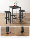 Bar Table and Stools Set – Wooden – Ebony Black and Ink Black – Compact Design for Dining Room and Kitchen