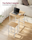 Square Bar Table Set – Wood – Golden Oak and Cloud White – Includes 2 Bar Stools