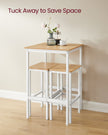 Square Bar Table Set – Wood – Golden Oak and Cloud White – Includes 2 Bar Stools