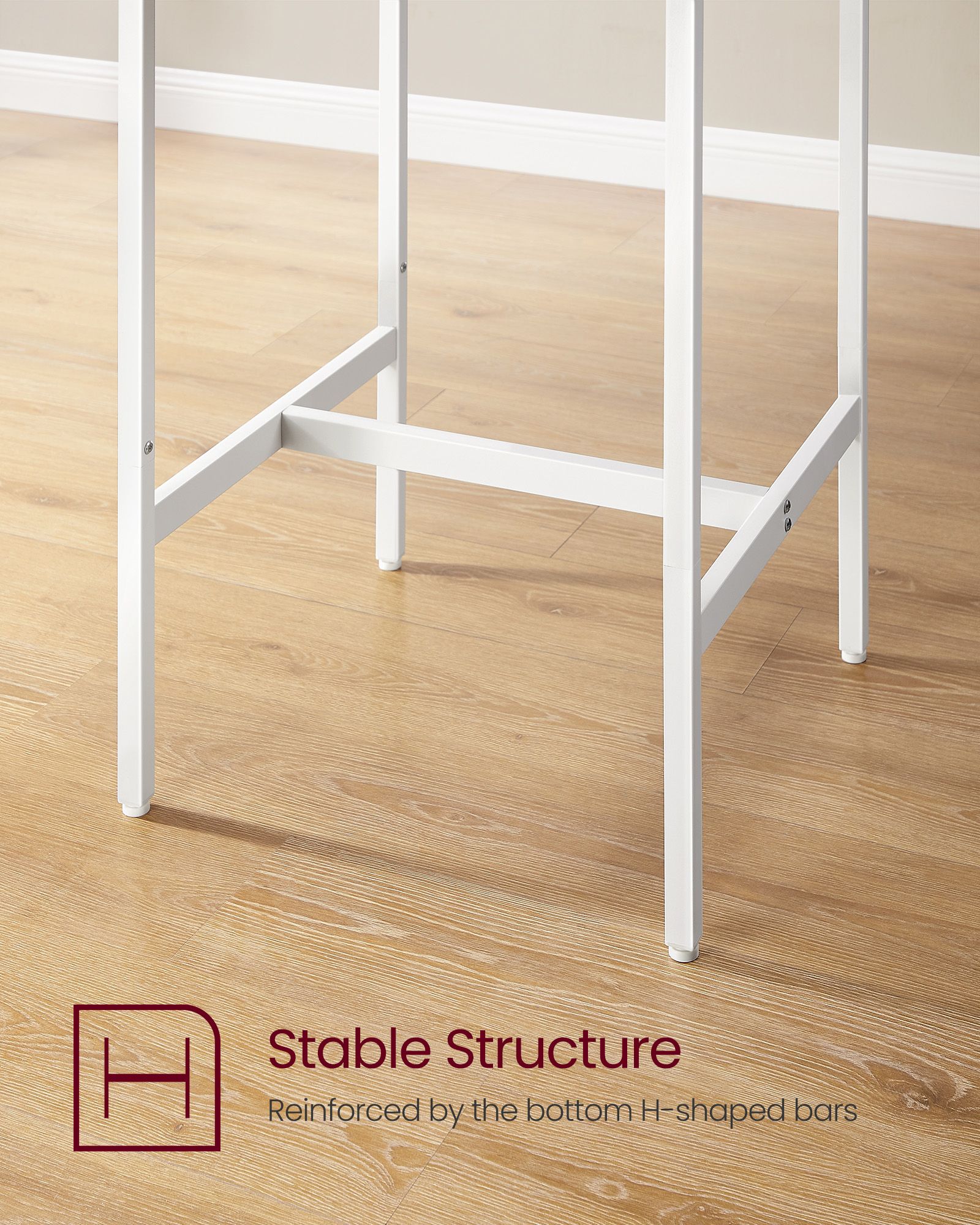 Square Bar Table Set – Wood – Golden Oak and Cloud White – Includes 2 Bar Stools