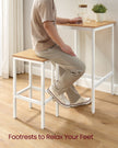 Square Bar Table Set – Wood – Golden Oak and Cloud White – Includes 2 Bar Stools