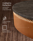 Height Adjustable Bar Table – Synthetic Leather – Ash Brown and Caramel Brown – Mid-Century Modern Design with Storage