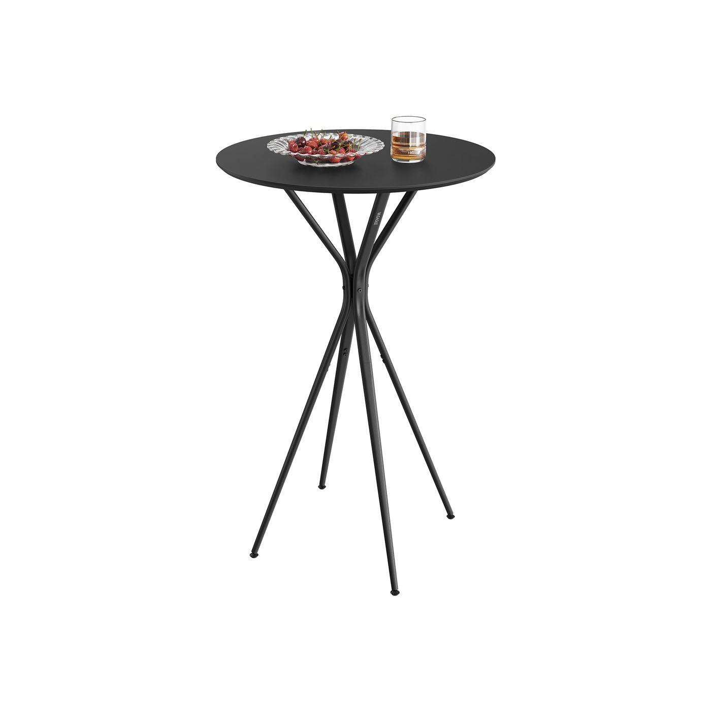 Round Cocktail Table – Metal – Ink Black and Matte Black – Modern Design