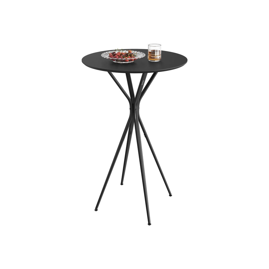 Round Cocktail Table – Metal – Ink Black and Matte Black – Modern Design