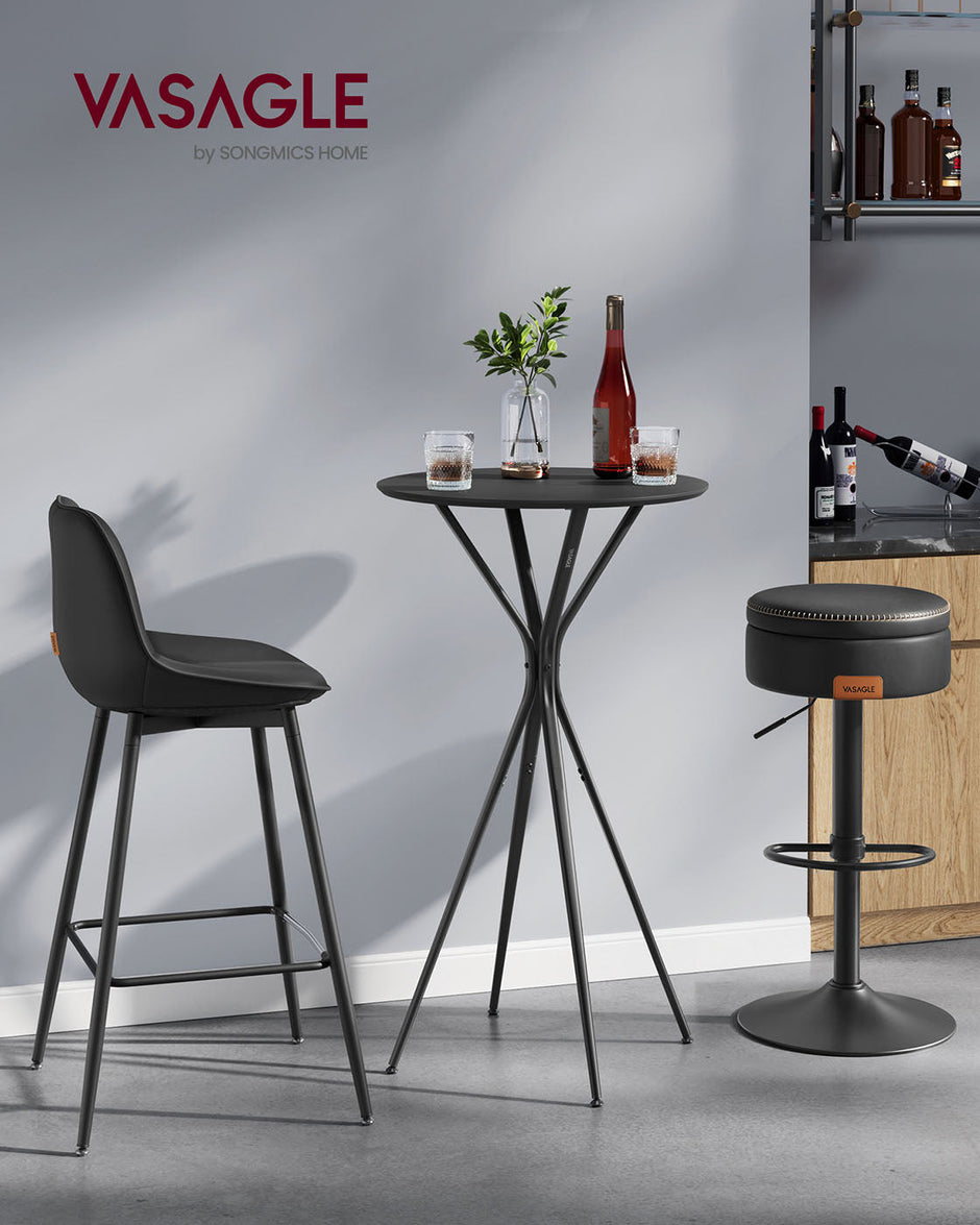 Round Cocktail Table – Metal – Ink Black and Matte Black – Modern Design