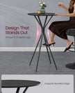Round Cocktail Table – Metal – Ink Black and Matte Black – Modern Design