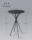 Round Cocktail Table – Metal – Ink Black and Matte Black – Modern Design