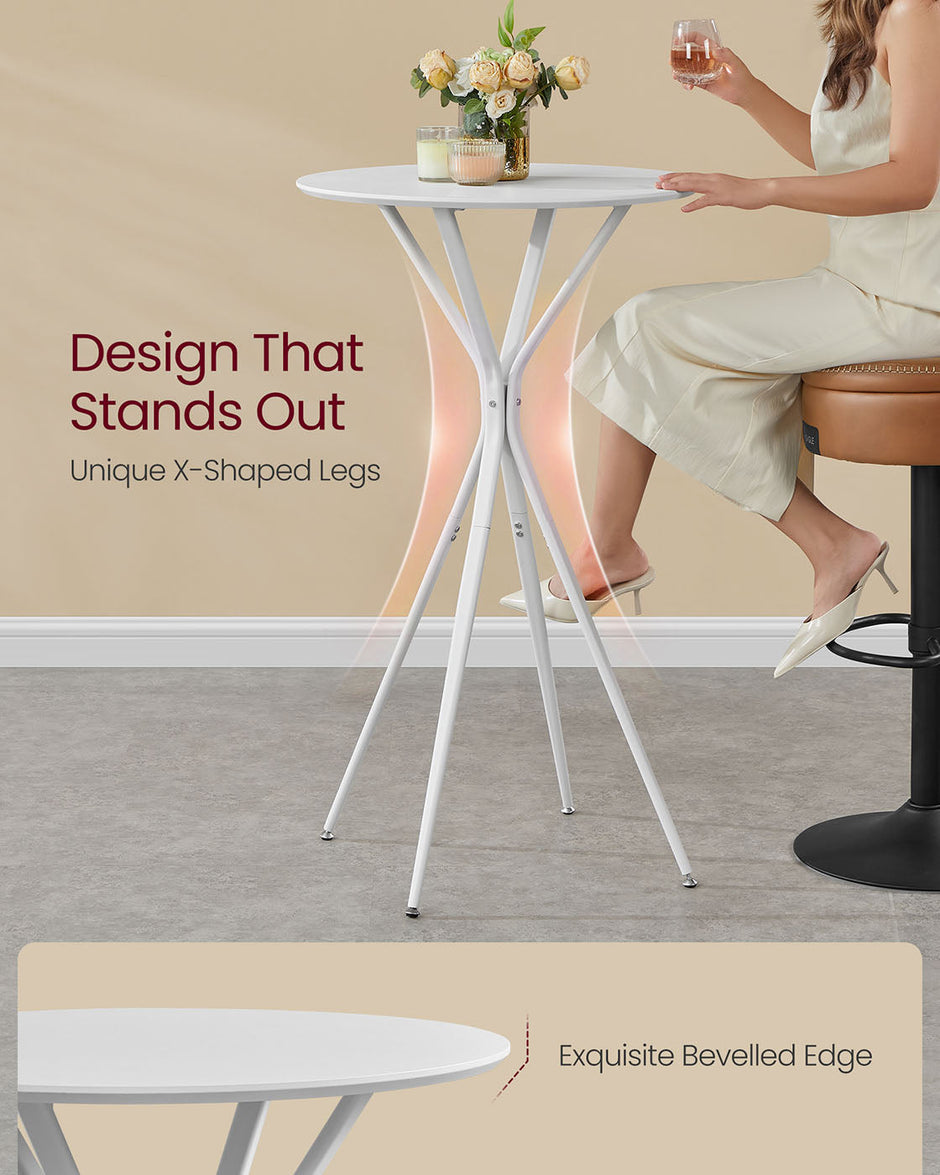 Round Cocktail Table – Metal – Cloud White and Matte White – Modern Design