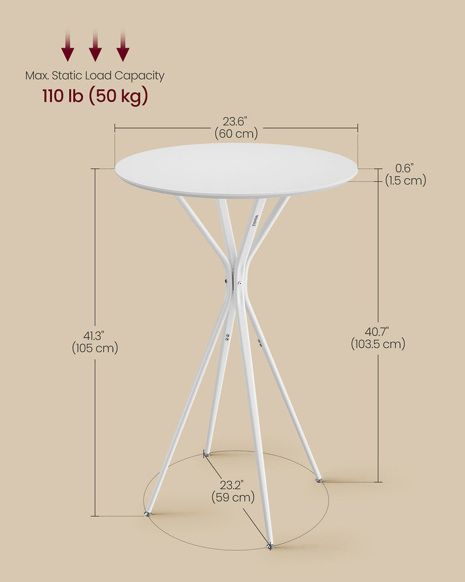 Round Cocktail Table – Metal – Cloud White and Matte White – Modern Design