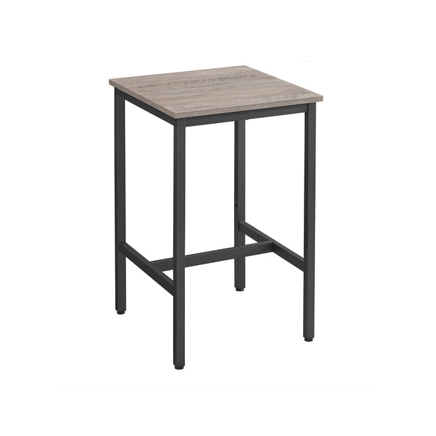 Tall Square Bar Table – Heavy-Duty Steel – Natural Wood – Industrial Style with Easy Assembly