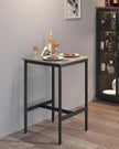 Tall Square Bar Table – Heavy-Duty Steel – Natural Wood – Industrial Style with Easy Assembly