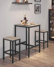 Tall Square Bar Table – Heavy-Duty Steel – Natural Wood – Industrial Style with Easy Assembly