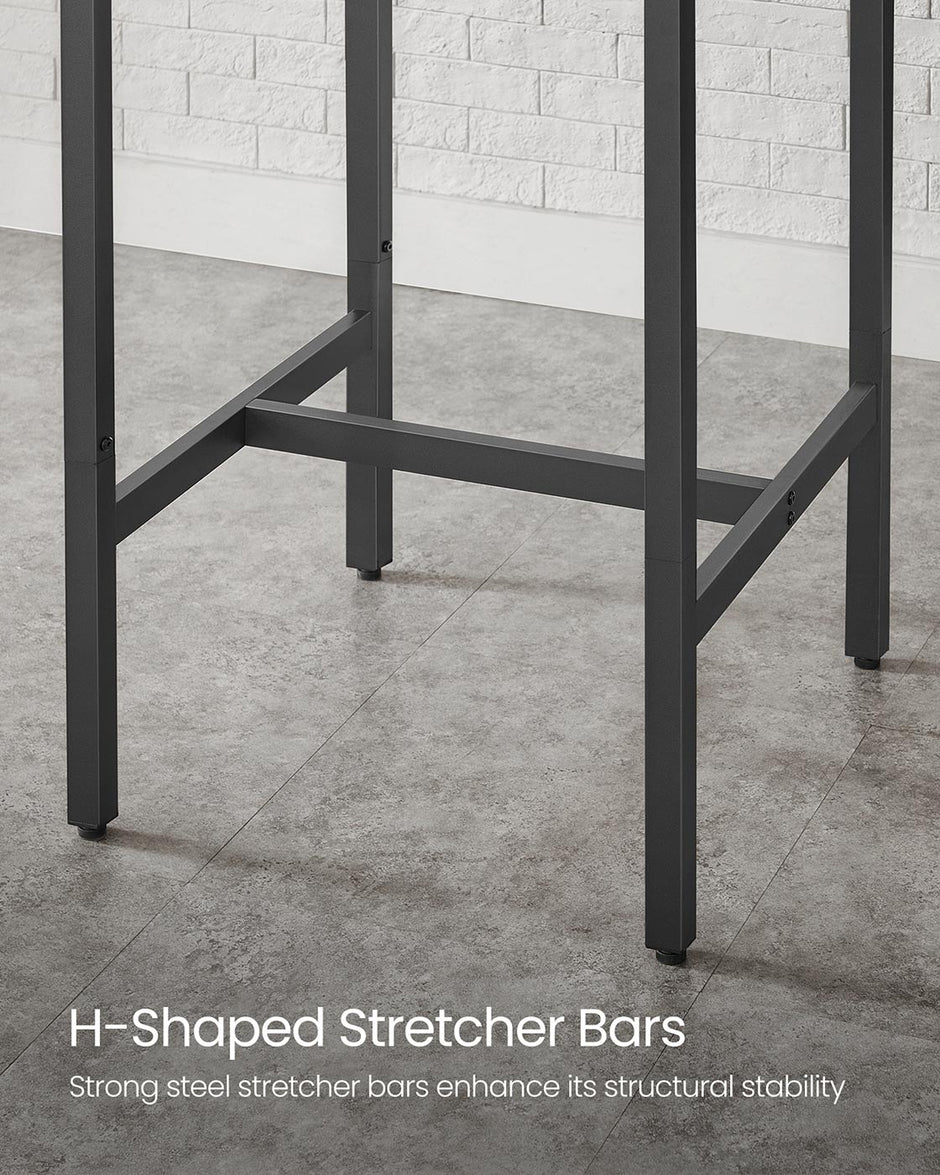 Tall Square Bar Table – Heavy-Duty Steel – Natural Wood – Industrial Style with Easy Assembly